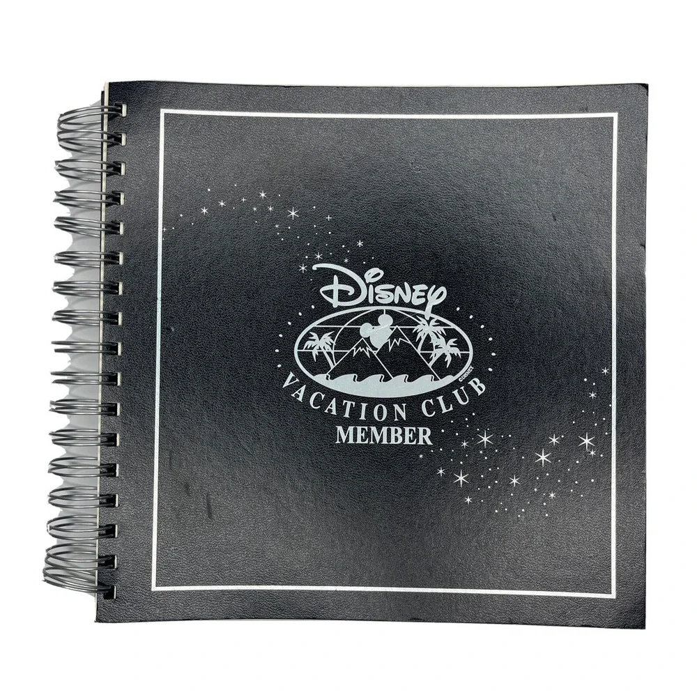 Disney Vacation Club Member Binder Photo Album Book Black 15 Pages 9x9 DVC RARE